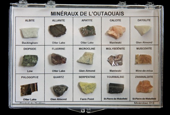 Coffret de 15 minéraux de l'Outaouais